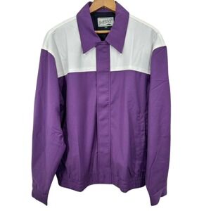 Bogey Boys Golf Track Jacket Bright Purple White Classic Statement Coat NWT
